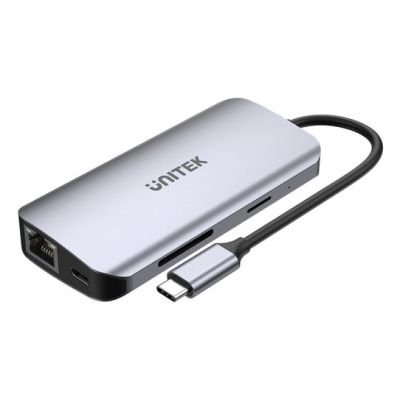 6. UNITEK ACTIVE HUB USB-C 2x HDMI, SD-Kartenleser, 4K, RJ-45, PD 100W, 5 Gbit/s
