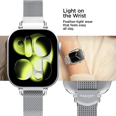 9. Spigen WBM4 Armband für Apple Watch (40 / 41 / 42 mm) – Silber