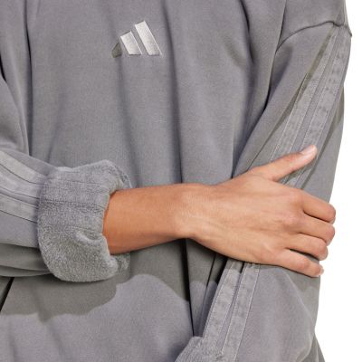 6. adidas ALL SZN Fleece-Hoodie für Herren, gewaschen, grau, JL6539