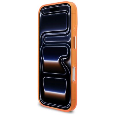 5. Guess IML Script Metal MagSafe Hülle für iPhone 17 Pro - Orange