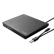 SAVIO Externer Slim-CD/DVD-R/RW-Brenner – USB-C/USB-A, AK-59