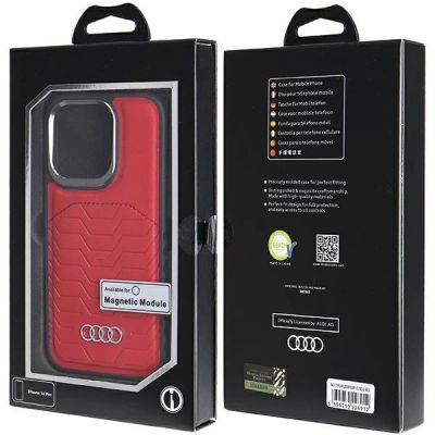 7. Audi Kunstlederhülle mit MagSafe für iPhone 14 Pro – rot