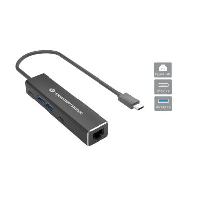 2. Conceptronic ABBY13B Dockingstation, kabelgebunden, USB 3.2 Gen 1 (3.1 Gen 1), Typ-C, Grau