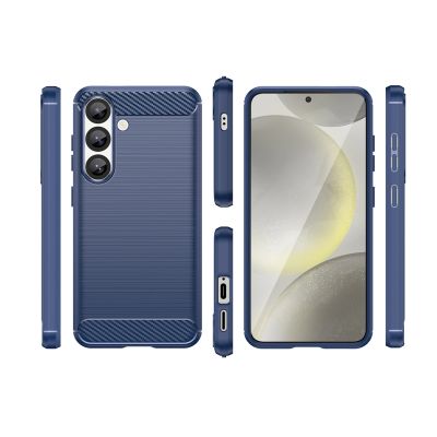 3. Carbon Case Silikonhülle für Samsung Galaxy S25 - blau