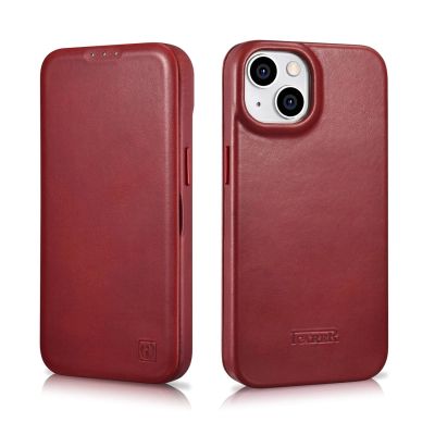 31. iCarer CE Oil Wax Premium Leather Folio Case iPhone 14 Plus Magnetic Flip Leather Folio Case MagSafe Red (AKI14220707-RD)