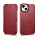 31. iCarer CE Oil Wax Premium Leather Folio Case iPhone 14 Plus Magnetic Flip Leather Folio Case MagSafe Red (AKI14220707-RD)