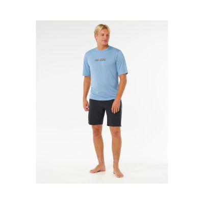 4. Herren Lycra RIP CURL Icons Of Surflite UPF Kurzarmhemd blau