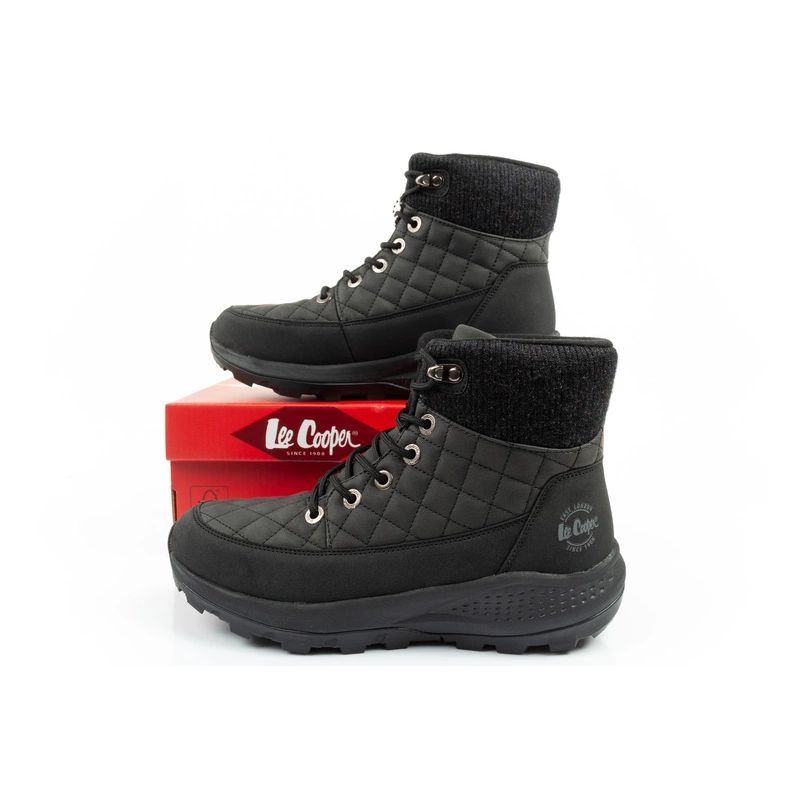 10. Lee Cooper Damen Winter-Wandersportschuhe, isoliert, schwarz, Öko-Leder