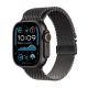 Apple Watch Ultra 2 GPS + Cellular 49 mm Titangehäuse mit schwarzem Titan-Milanese-Armband – Größe M