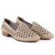 4. Damen-Lederschuhe mit Lochmuster, beige, Jezzi OL50-1