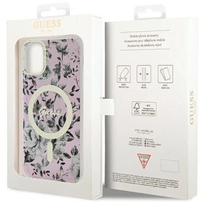 8. Guess GUHMN61HCFWSP iPhone 11 / Xr 6,1" rosa/rosa Hardcase Flower MagSafe