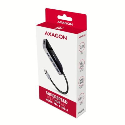9. Axagon HMC-6H4A Kabelgebundene Dockingstation USB 3.2 Gen 1 (3.1 Gen 1) Typ-C Schwarz, Grau