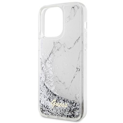 6. Guess GUHCP14XLCSGSGH iPhone 14 Pro Max 6,7" weiß/weißes Hardcase Liquid Glitter Marble