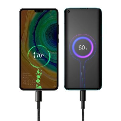 15. Baseus CATWJ-A01 USB-C – USB-C PD QC-Kabel 100 W 5 A 480 Mbit/s 2 m – Schwarz