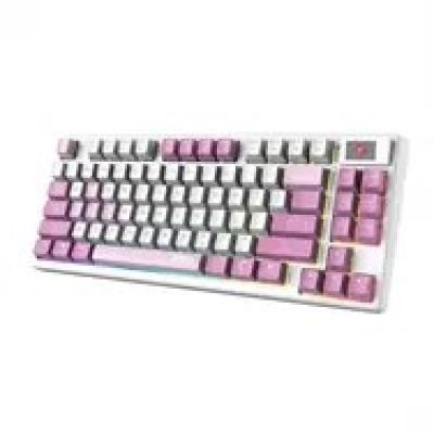 6. MSI FORGE GK600 TKL Kabellose Gaming-Tastatur Violett USB + Bluetooth QWERTZ Spanisch Pink, Lila, Weiß