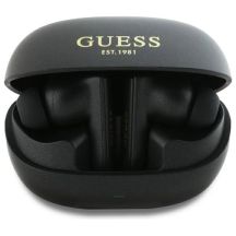 Guess Bluetooth-Kopfhörer GUTWST88MCTGK TWS + Dockingstation schwarz/schwarzes Kapsel-gedrucktes Logo