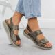 5. Damen-Ledersandalen mit Klettverschluss, Metallicbraun, Rieker 60462-90