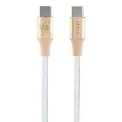 Guess USB-C/USB-C-Kabel mit geprägtem Logo, 1,5 m, Schnellladung – Gold
