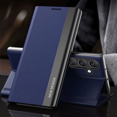 2. Sleep Case Pro Hülle für Samsung Galaxy S24 FE mit Klappe und Ständer – Blau