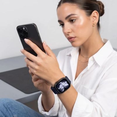 4. Tech-Protect NylonLoop Armband für Apple Watch 44 / 45 / 46 / 49 mm – Marineblau