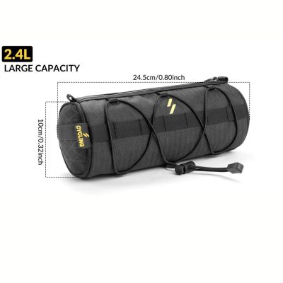 2. Rockbros Fahrradlenkertasche, Schlauchtasche, Schwarz