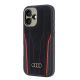 3. Audi Echtleder MagSafe iPhone 16 6,1" schwarz-rot/schwarz-rot Hardcase AU-TPUPCMIP16-R8/D3-RD
