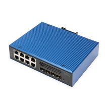 Industrieller 8+4 10G SFP Port L2+ Gigabit Ethernet PoE Switch 8 x GE RJ45 + 4 x 10G SFP Port