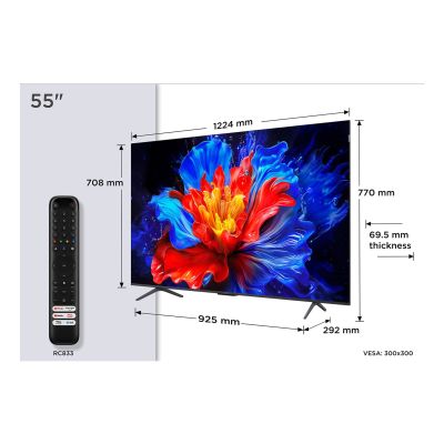 5. TCL 55P8K QLED 55" 4K Ultra HD 120Hz Google TV Dolby Atmos Metallic