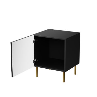 2. Nachttisch-Set, 2-teilig, JUNGLE, 53,5 x 40,5 x 44 cm, mattschwarz + goldene Beine