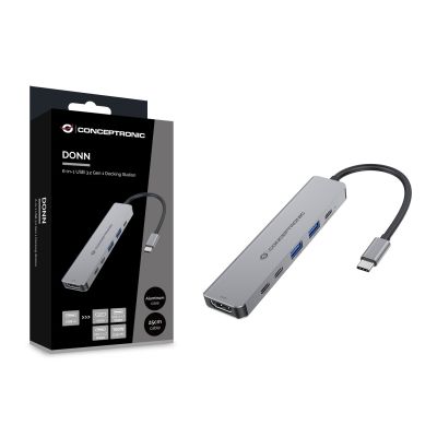 8. Conceptronic DONN33G Kabelgebundene Dockingstation USB 3.2 Gen 1 (3.1 Gen 1) Typ-C Silber