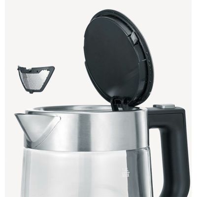 2. SEVERIN Wasserkocher, Glas und Stahl, Fassungsvermögen 1 l, verdeckte Heizung, Antikalkfilter, Kontrollleuchte, Leistung 2200 W WK3468