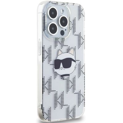 4. Karl Lagerfeld IML Choupette Head & Monogram Hülle für iPhone 15 Pro Max – transparent