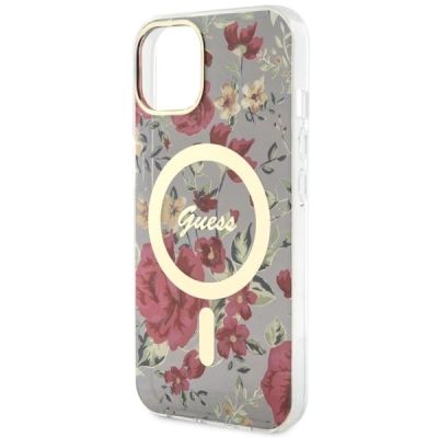 6. Guess GUHMP14MHCFWSA iPhone 14 Plus 6,7" grün/khaki Hardcase Flower MagSafe