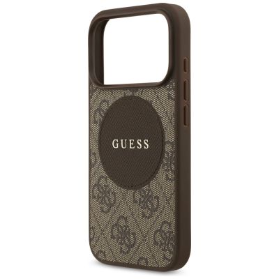 6. Guess 4G Circle Classic Logo MagSafe Hülle für iPhone 17 Pro - Braun