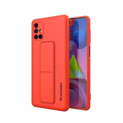 Wozinsky Kickstand Case Silikonhülle mit Ständer für Samsung Galaxy M51 rot