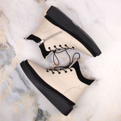 15. Filippo W PAW482 beige isolierte Plateaustiefeletten aus Leder
