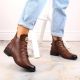 9. Jezzi W JEZ412C isolierte flache Stiefeletten, braun
