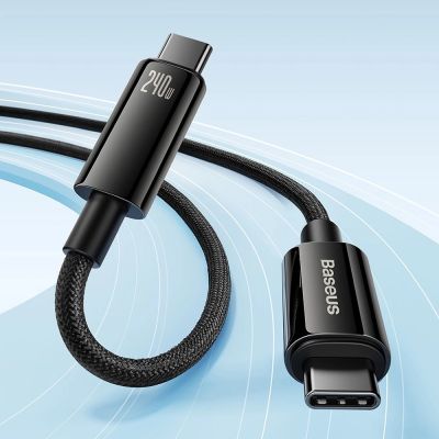 5. Baseus Wolfram Gold CAWJ040201 USB-C-Kabel (480 Mbit/s, 240 W, 3 m, Schwarz)