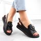 4. Filippo W PAW534A Keilsandalen aus Leder, schwarz
