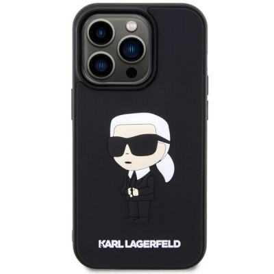 3. Karl Lagerfeld KLHCP14L3DRKINK iPhone 14 Pro 6.1" schwarz/schwarz Hardcase Rubber Ikonik 3D