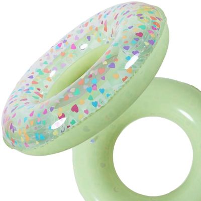 Schwimmring 90 cm Herzen Grün 35663