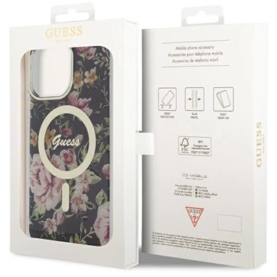 8. Guess GUHMP14XHCFWSK iPhone 14 Pro Max 6,7" schwarz/schwarz Hardcase Flower MagSafe