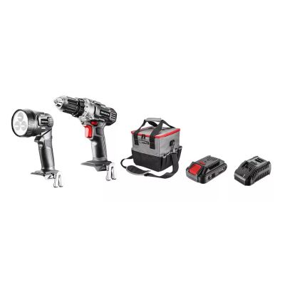 2. Akku-Werkzeugset: Bohrschrauber, Taschenlampe, Tasche, Energy+ 18V-Akku, Li-Ion 2,0Ah-Akku, Ladegerät