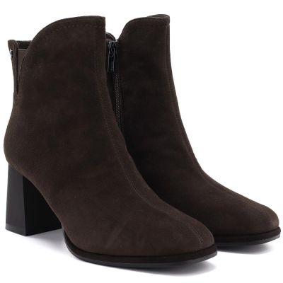 9. Braune Damen-Ankle-Boots aus Leder mit hohem Absatz, Marke Big Star UU274379