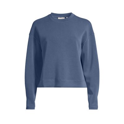 2. CASALL Damen-Sweatshirt mit Rundhalsausschnitt in Pfirsichfarbe, Marineblau