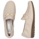 3. Damen-Lederschuhe, bequeme beige Mokassins, Rieker L9354-60