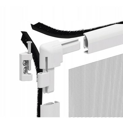 34. Aluminium-Tür-Moskitonetz 100 x 215 cm, Weiß, Basic Plus