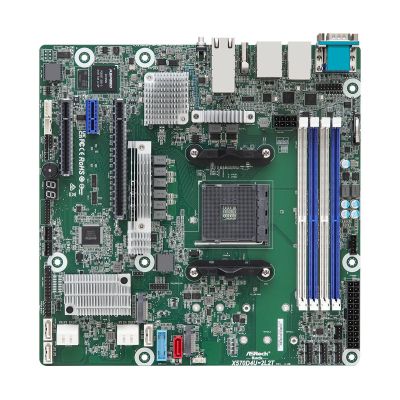 10. ASRock X570D4U-2L2T/BCM Motherboard 1x AM4 AMD Ryzen X570 (4xDIMM, SATA, 2xM.2, 2xGbE, 2x10GbE, IPMI)