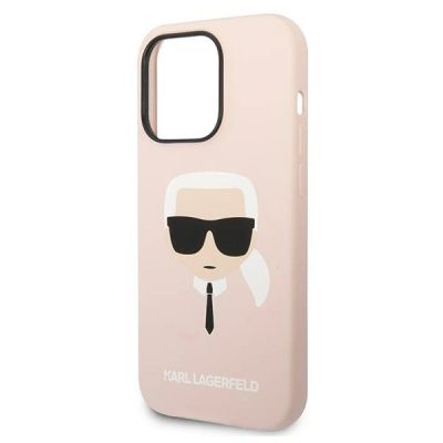 6. Karl Lagerfeld KLHMP14LSLKHLP iPhone 14 Pro 6.1" Hardcase hellrosa / hellrosa Silikon Karl`s Head Magsafe