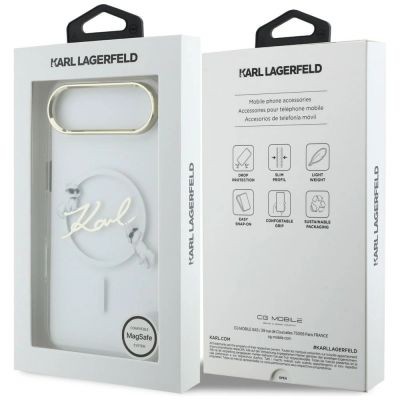 8. Karl Lagerfeld IML Choupettes Karl Script Logo MagSafe iPhone Air Hülle - Transparent